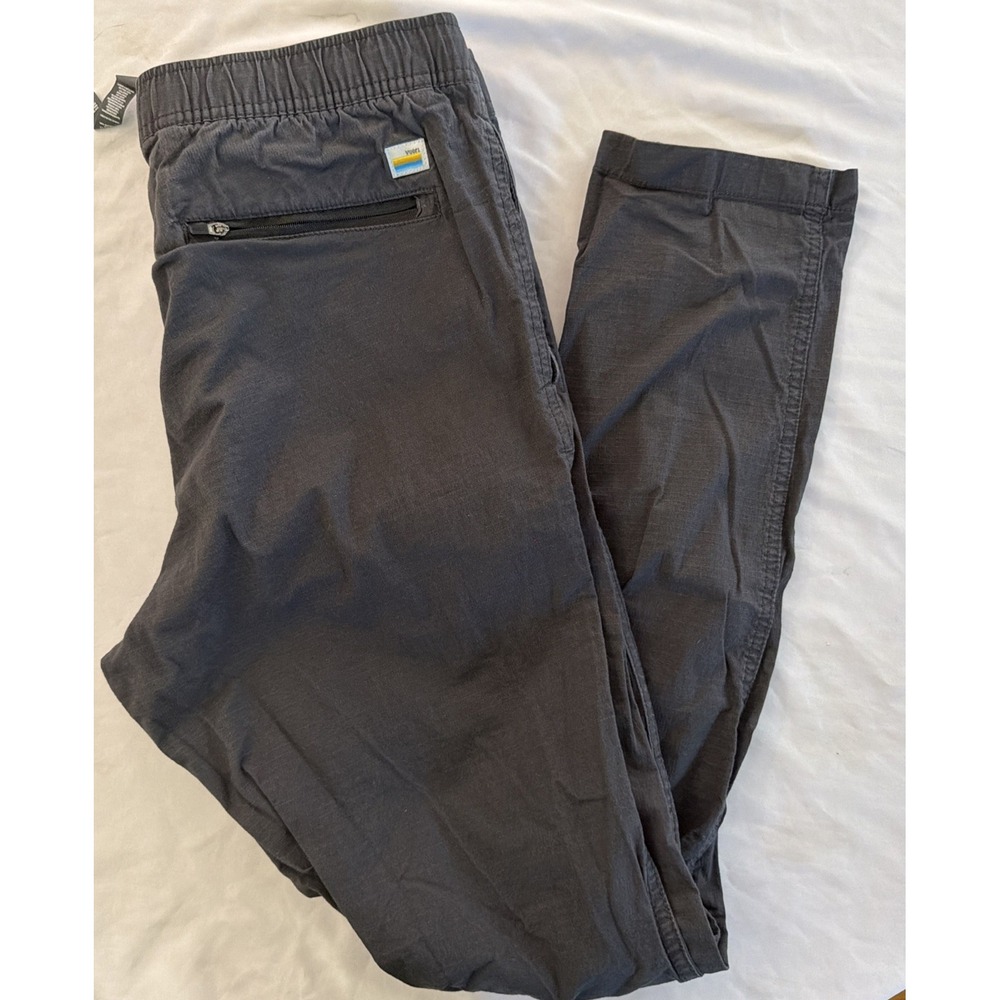 Vuori Mens Ripstop Climber Pants Charcoal Grey Organic Cotton Stretch Medium